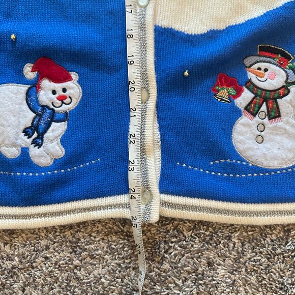 WHITE STAG Ugly Christmas Snowman Knit Vest Size XL 16/18 Festive Holidays Party - Picture 6 of 9